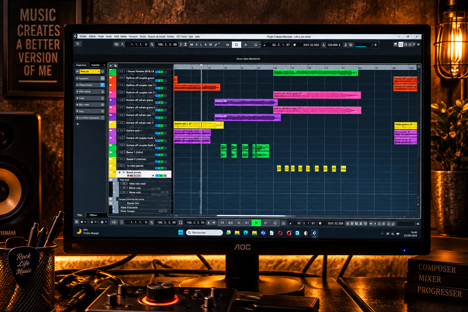 Cubase et poste de production musicale
